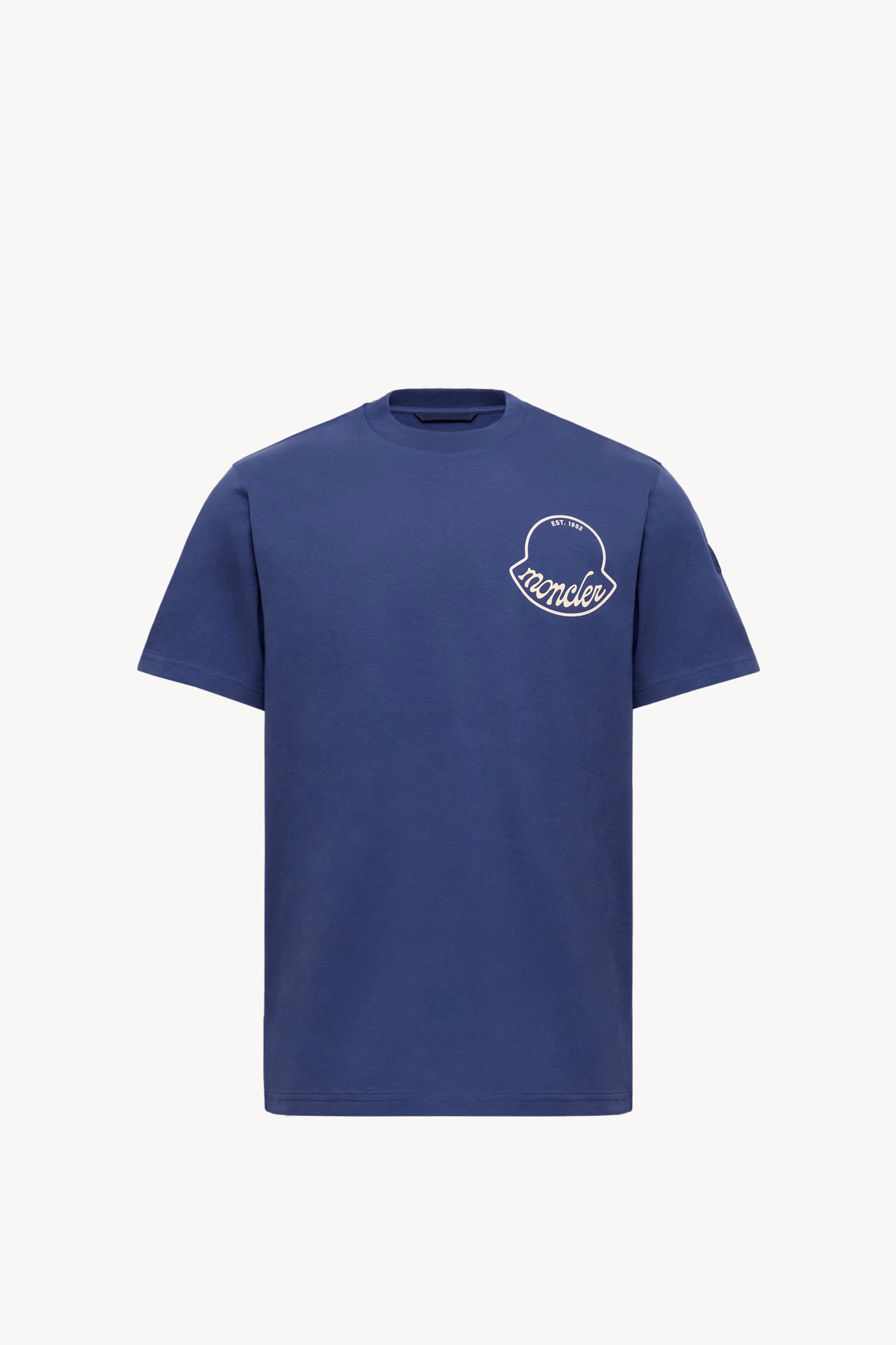 Logo Cotton T-Shirt Men Dark Blue Moncler 2